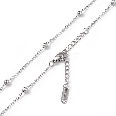 304 Stainless Steel Satellite Chain Necklace for Men Women NJEW-K245-011C-1
