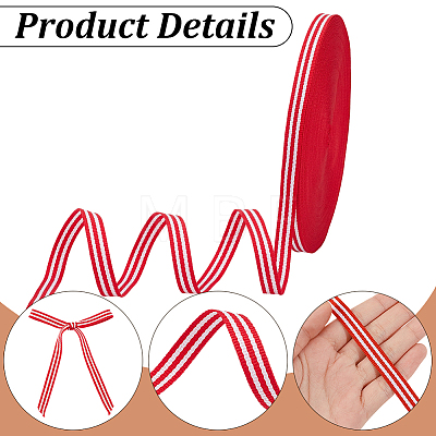 Polyester Stripe Pattern Ribbon OCOR-WH20003-120-1