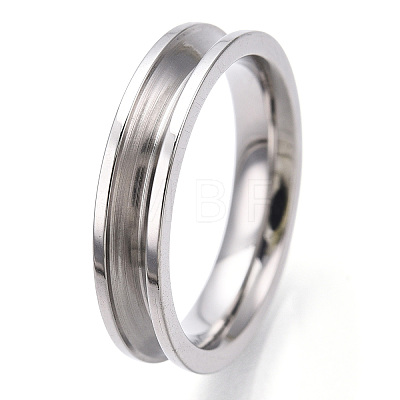 201 Stainless Steel Grooved Finger Ring Settings X-STAS-WH0039-11A-P-1
