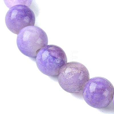 6.5mm Dyed Natural White Jade Round Beaded Stretch Bracelets for Women BJEW-JB10734-1