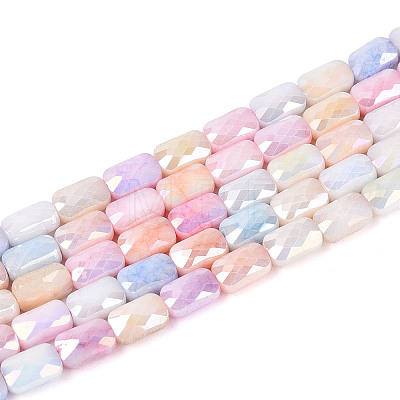 Anti-Tarnish Electroplate Glass Beads Strands X-GLAA-T025-29F-1