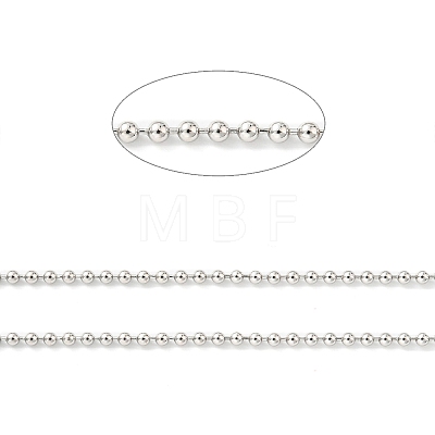 Rhodium Plated 925 Sterling Silver Ball Chains STER-F052-13P-1