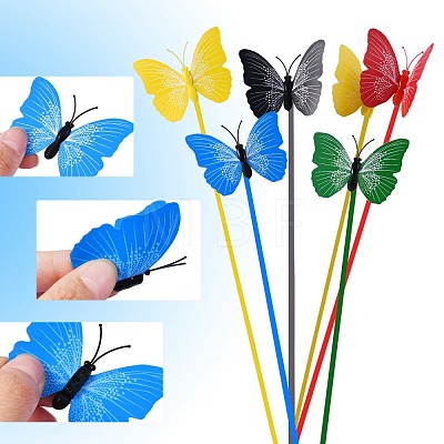 70Pcs 7 Colors PVC Plastic Butterfly Decorations DJEW-SZ0001-05-1