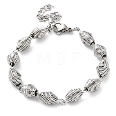 304 Stainless Steel Bicone Link Chain Bracelets for Women BJEW-G712-05P-1