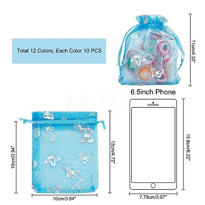  120 Pcs 12 Styles Lace Organza Drawstring Gift Bags OP-PH0001-25-1