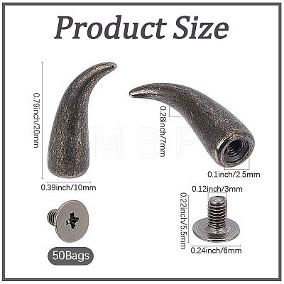 50Bags Alloy Decorative Rivets FIND-GF0009-69A-B-1