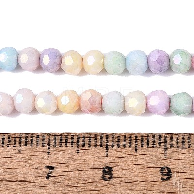 Anti-Tarnish Electroplate Glass Beads Strands EGLA-ZX010-4mm-14-1