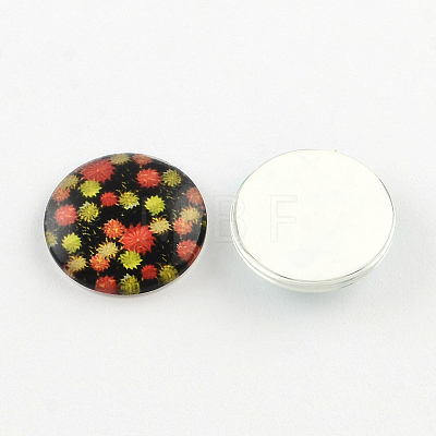 Half Round/Dome Pattern Photo Glass Flatback Cabochons for DIY Projects X-GGLA-Q037-12mm-43-1