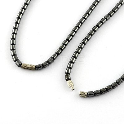 Non-Magnetic Synthetic Hematite Beaded Necklaces NJEW-R150-05-1