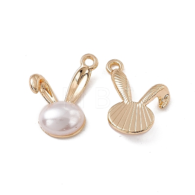 ABS Plastic Imitation Pearl Pendants PALLOY-K259-02G-1