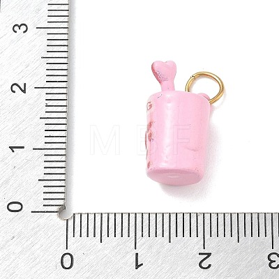 Valentine's Day 304 Stainless Steel Enamel Pendants SA-CBA08A6-07E-G-1