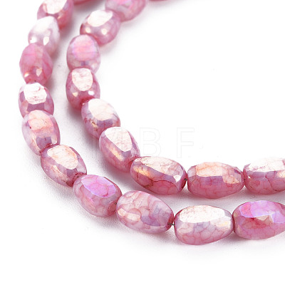 Opaque Baking Painted Crackle Glass Beads Strands EGLA-S174-21H-1