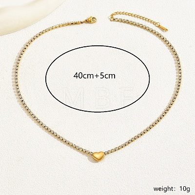 Elegant Stainless Steel Heart Collarbone Necklace for Women MI5651-1