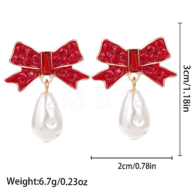 Christmas Alloy Dangle Stud Earrings FS-WG10992-05-1