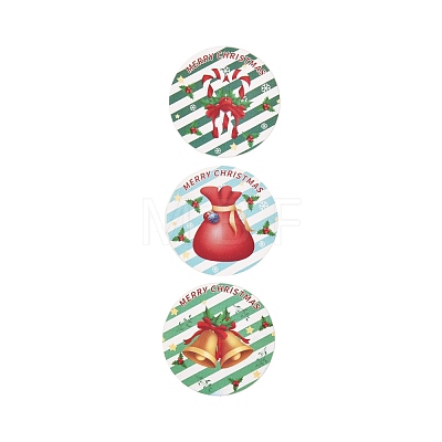 Christmas Themed Flat Round Roll Stickers DIY-B031-06-1