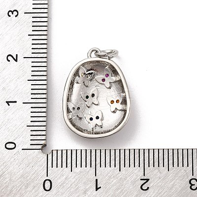 Brass Micro Pave Cubic Zirconia Pendants KK-U033-17P-1