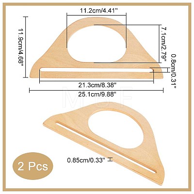 D-shape Wooden Bag Handles FIND-WH0135-77A-1