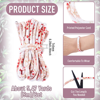 5M Ethnic Floral Printed Polyester Cords OCOR-TA0003-94B-1