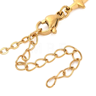 Ion Plating(IP) 304 Stainless Steel Cross Link Chain Necklace NJEW-K249-06G-01-1