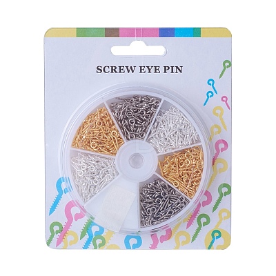 1 Box Three Colors Iron Screw Eye Pin Peg Bails IFIN-JP0001-02-1
