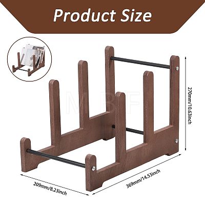 Wood Vinyl Record Storage Rack AJEW-WH0643-114-1