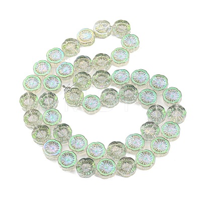 Half Rainbow Plated Electroplate Glass Transparent Beads Strands EGLA-G037-10A-HR01-1