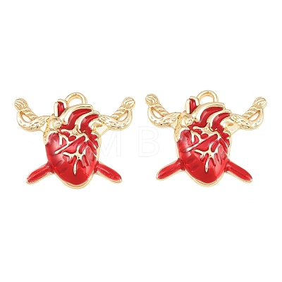 Rack Plating Alloy Enamel Pendants AL-CBA2B10-01G-05-1