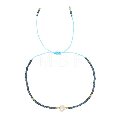 Adjustable Glass Seed Bead Braided Bead Bracelets for Women VT9382-19-1