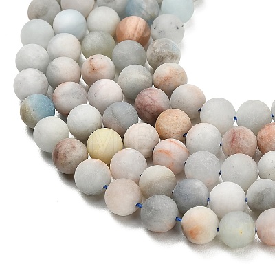 Natural Aquamarine Beads Strands G-P626-6mm-03-1