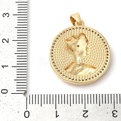 Rack Plating Brass Cubic Zirconia Pendants X-KK-K385-079G-1