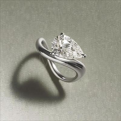 Brass Pave Single Cubic Zirconia Finger Rings for Women LS-ZK8046-6-1