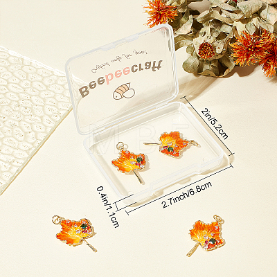 Beebeecraft Autumn Theme Rack Plating Brass Micro Pave Cubic Zirconia Pendants KK-BBC0002-71-1