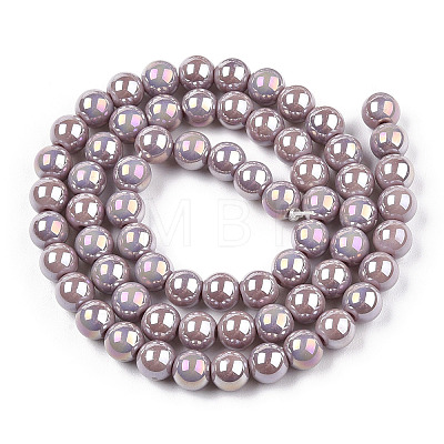 Electroplate Opaque Glass Beads Strands GLAA-T032-P6mm-AB07-1