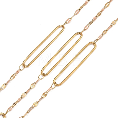 304 Stainless Steel Enamel Dapped Chain Oval Link Chains CHS-K021-15G-12-1