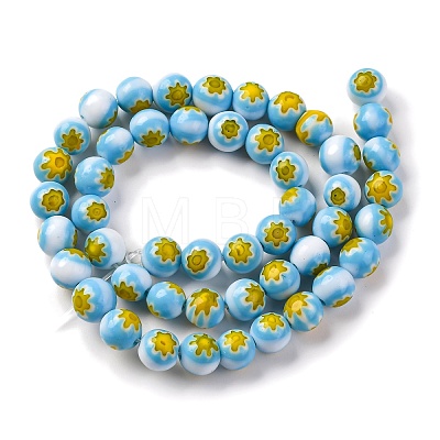 Handmade Millefiori Lampwork Beads Strands LAMP-G164-05J-1