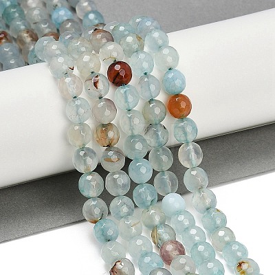 Natural Agate(Dyed & Heated) Beads Strands G-G079-A08-03-1