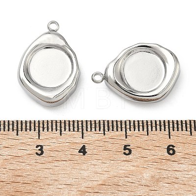 304 Stainless Steel Pendant Cabochon Settings STAS-C167-07B-P-1