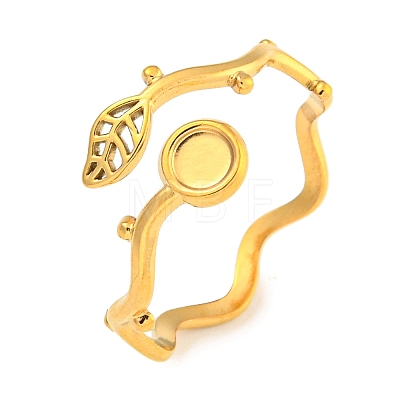 Ion Plating(IP) 304 Stainless Steel Cuff Finger Ring Components X-STAS-P365-28G-1