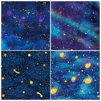 12Pcs Star & Planet & Constellation Theme Scrapbook Paper Pads PW-WGFA888-01-1