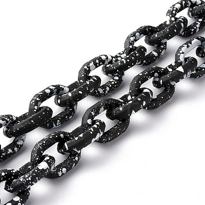Spray Painted CCB Plastic Curb Chains & Cable Chains AJEW-JB01046-1