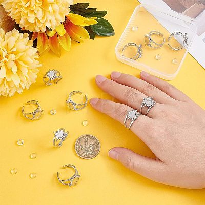 Unicraftale DIY Sun Finger Ring Making Kits DIY-UN0003-57-1