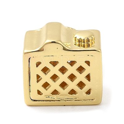 Rack Plating Brass Cubic Zirconia European Beads KK-Q784-41G-1