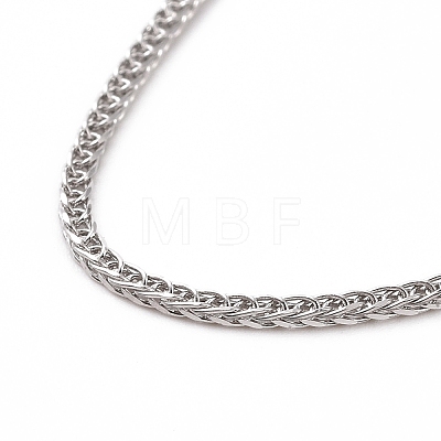 Rhodium Plated 925 Sterling Silver Wheat Chains Necklace for Women STER-I021-02A-P-1