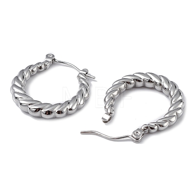 304 Stainless Steel Twist Teardrop Hoop Earrings for Women EJEW-I284-10P-1