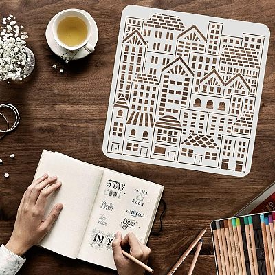 Large Plastic Reusable Drawing Painting Stencils Templates DIY-WH0172-756-1