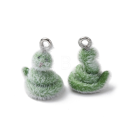 Animal Flocking Resin Pendants RESI-A049-03D-1