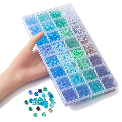 960Pcs 32 Style Transparent & Opaque Plastic Beads KY-YW0001-43-1