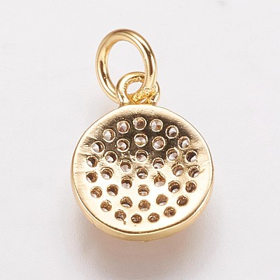 Brass Cubic Zirconia Pendants ZIRC-K070-21G-1