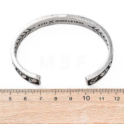 316 Surgical Stainless Steel Cuff Bangles BJEW-C142-01D-AS-1