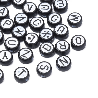 Opaque Black Acrylic Beads MACR-N012-19-1